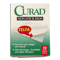 Curad Telfa Non-Stick Pads, 3 Inch X 4 Inches - 10 Ea
